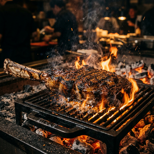 TinGrill premium steaks and BBQ spread — steaks, BBQ ribs, and grilled meats